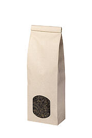 Paper bag made of agricultural waste with window, 100g, off-white