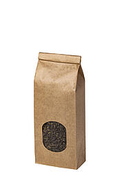 Natron paper bag with PLA, 100g, with window, nature