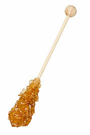 Candy Sugar Sticks with maple sugar in foil, 12 cm, brown